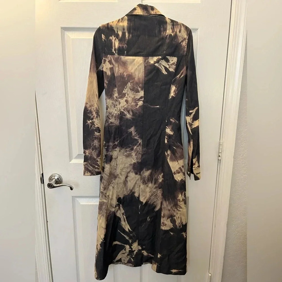 ! CELINE TIE DYE DENIM SHIRT midi DRESS - Picture 2 of 6